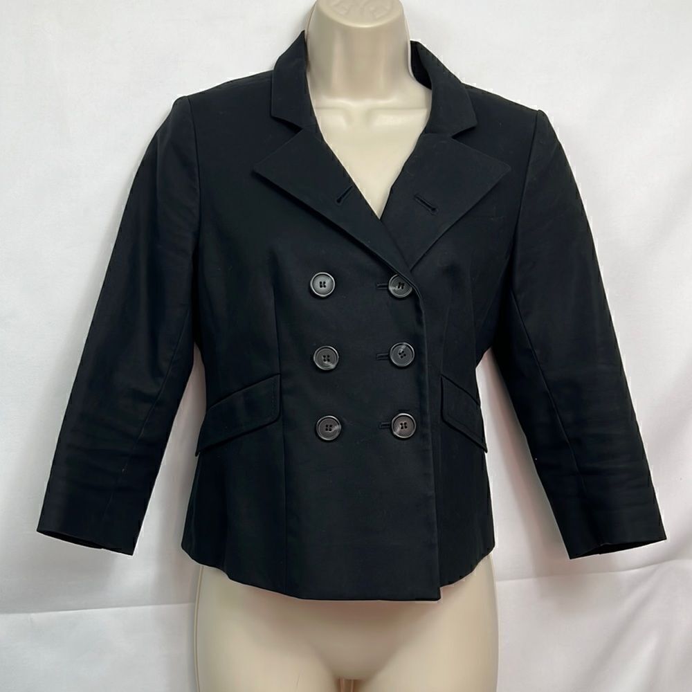 Loft Black Double Breasted Blazer 4P EUC